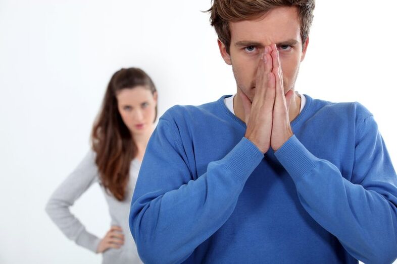 Man is upset about prostatitis symptoms